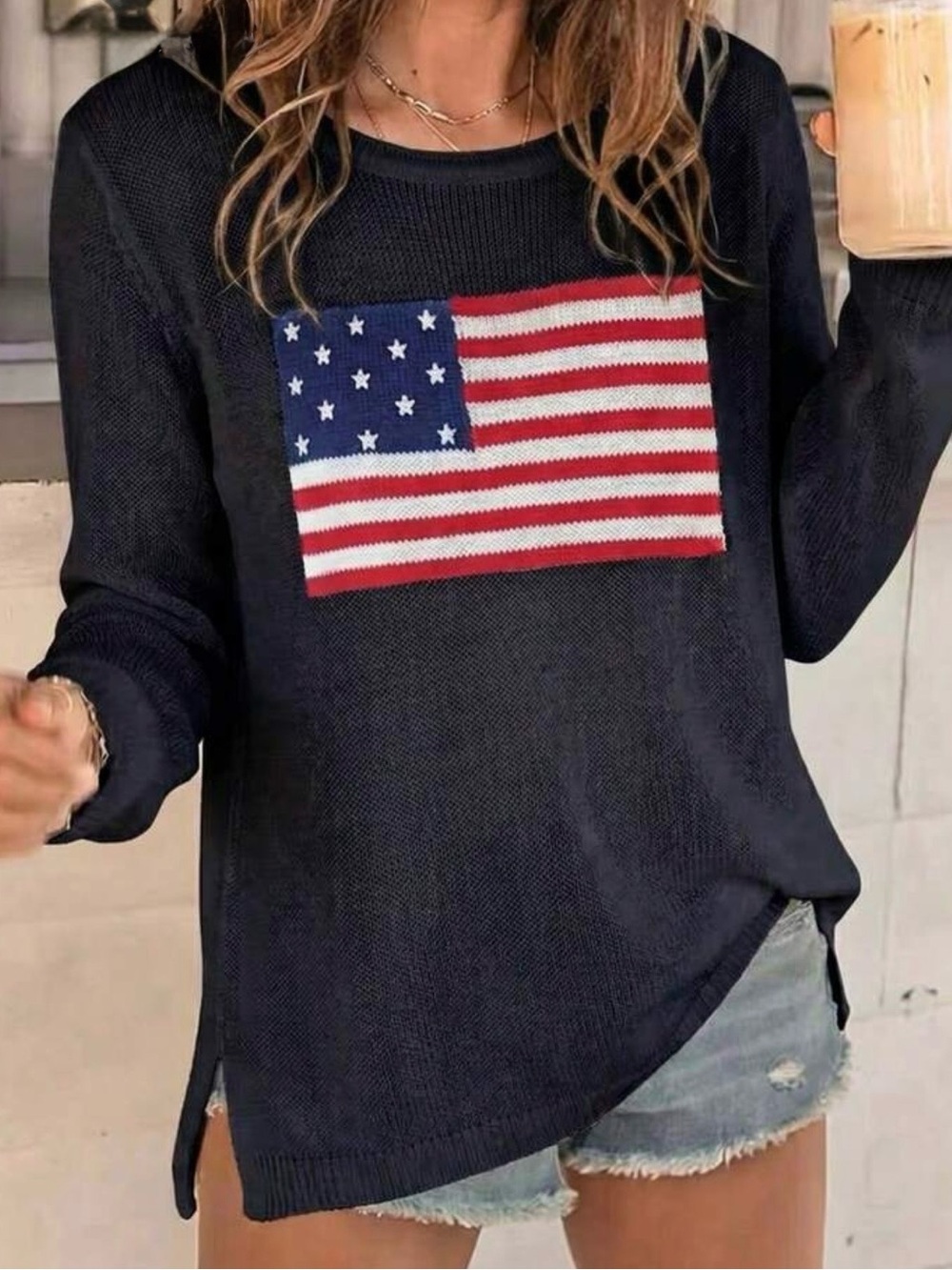 🇺🇸 4th of july American Flag Lightweight Knit Sweater Summer Pullover